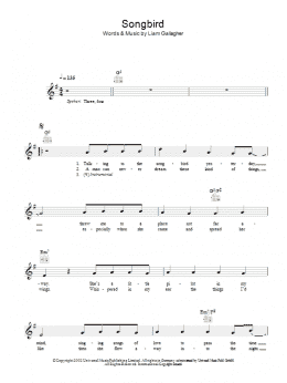 page one of Songbird (Lead Sheet / Fake Book)