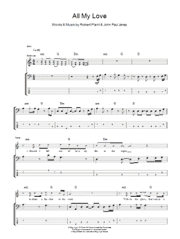page one of All My Love (Bass Guitar Tab)