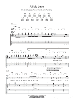 page one of All My Love (Guitar Tab)