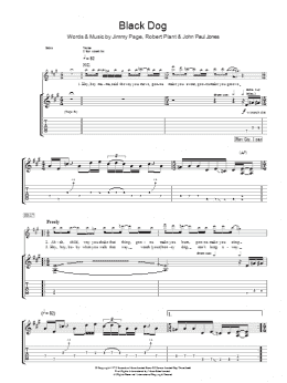 page one of Black Dog (Guitar Tab)