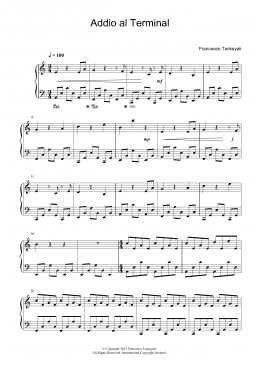 page one of Addio Al Terminal (Piano Solo)