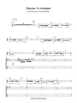 page one of Maybe I'm Amazed (Bass Guitar Tab)