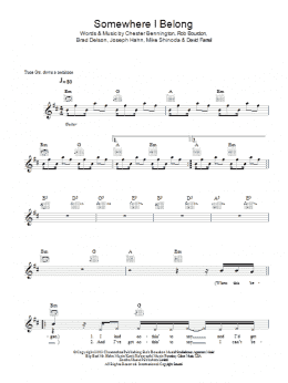 page one of Somewhere I Belong (Lead Sheet / Fake Book)
