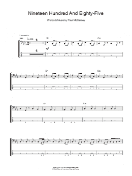 page one of Nineteen Hundred And Eighty Five (Bass Guitar Tab)