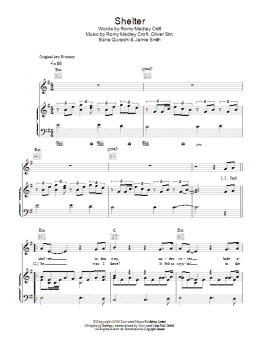 page one of Shelter (Piano, Vocal & Guitar Chords)