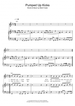page one of Pumped Up Kicks (Piano, Vocal & Guitar Chords)