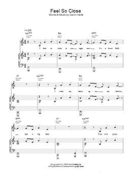 page one of Feel So Close (Piano, Vocal & Guitar Chords)