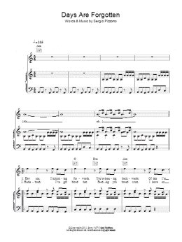 page one of Days Are Forgotten (Piano, Vocal & Guitar Chords)