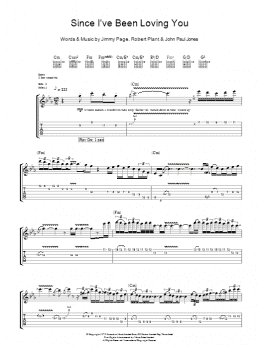 page one of Since I've Been Loving You (Guitar Tab)