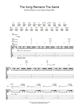 page one of The Song Remains The Same (Guitar Tab)