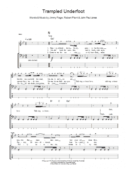 page one of Trampled Underfoot (Bass Guitar Tab)