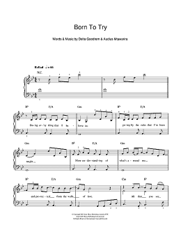 page one of Born To Try (Beginner Piano)