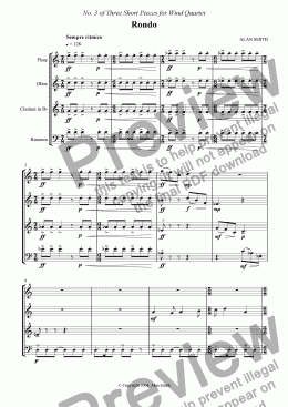 page one of Three Short Pieces for Wind Quartet - No.3 Rondo