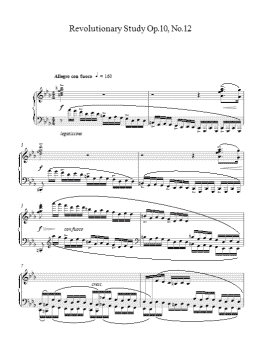 page one of Revolutionary Study Op.10 No.12 (Piano Solo)