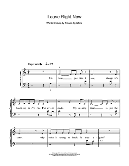 page one of Leave Right Now (5-Finger Piano)
