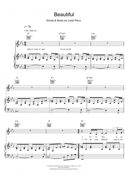 page one of Beautiful (Piano, Vocal & Guitar Chords)