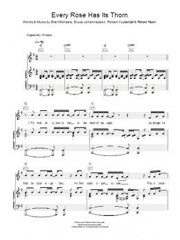 page one of Every Rose Has Its Thorn (Piano, Vocal & Guitar Chords)