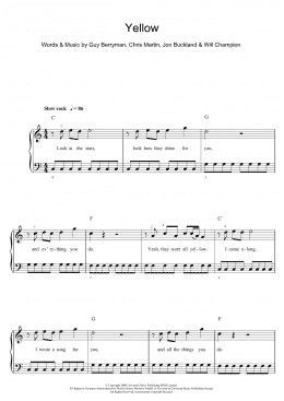 page one of Yellow (Beginner Piano (Abridged))