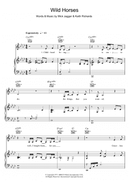 page one of Wild Horses (Piano, Vocal & Guitar Chords)