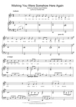 page one of Wishing You Were Somehow Here Again (from The Phantom Of The Opera) (Piano & Vocal)