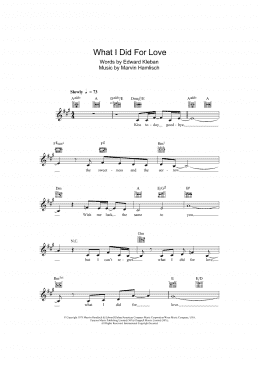 page one of What I Did For Love (from A Chorus Line) (Lead Sheet / Fake Book)