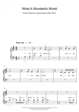 page one of What A Wonderful World (5-Finger Piano)