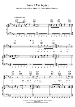 page one of Turn It On Again (Piano, Vocal & Guitar Chords)