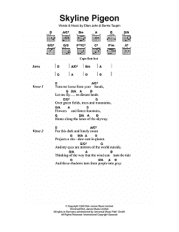 page one of Skyline Pigeon (Guitar Chords/Lyrics)