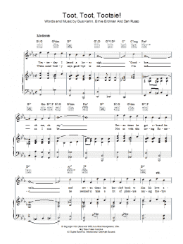page one of Toot, Toot, Tootsie! (Piano, Vocal & Guitar Chords)