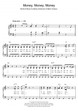 page one of Money, Money, Money (Piano & Vocal)