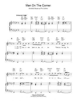 page one of Man On The Corner (Piano, Vocal & Guitar Chords)