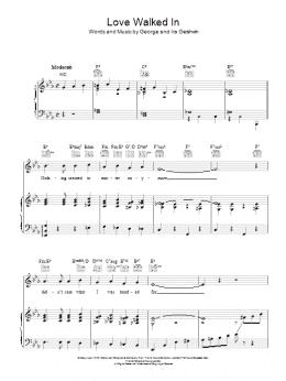 page one of Love Walked In (Piano, Vocal & Guitar Chords)