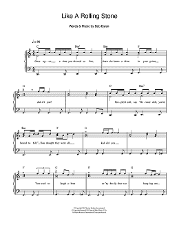 page one of Like A Rolling Stone (Beginner Piano)