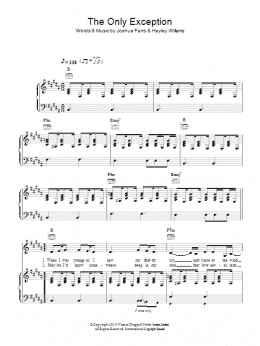 page one of The Only Exception (Piano, Vocal & Guitar Chords)
