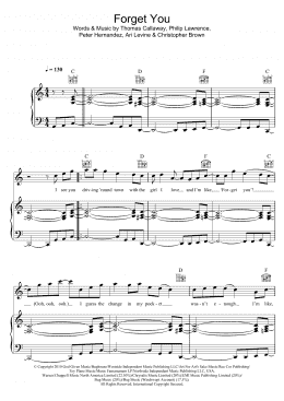 page one of Forget You (Piano, Vocal & Guitar Chords)