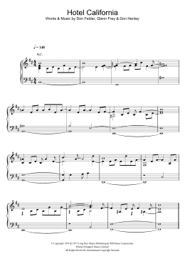 page one of Hotel California (Piano, Vocal & Guitar Chords)