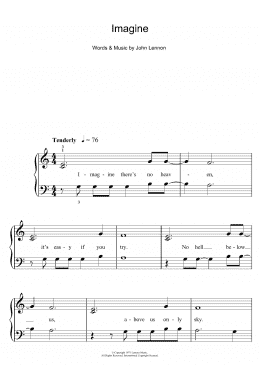 page one of Imagine (5-Finger Piano)