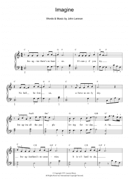 page one of Imagine (Beginner Piano)