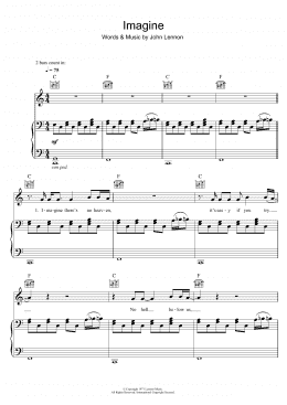 page one of Imagine (Piano, Vocal & Guitar Chords)