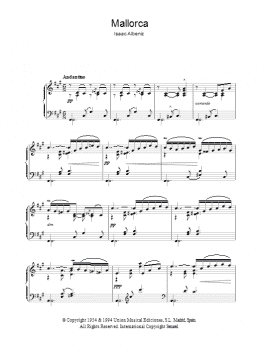 page one of Mallorca (Piano Solo)