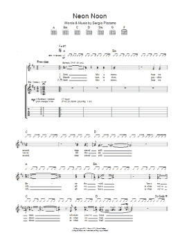 page one of Neon Noon (Guitar Tab)