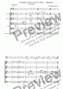 page one of Prologue: A Roy Palmer Suite