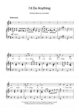 page one of I'd Do Anything (from Oliver!) (Piano & Vocal)