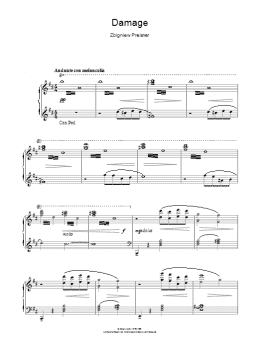 page one of Damage (from the film Damage) (Piano Solo)