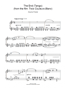 page one of The End (Tango) (from Trois Couleurs Blanc) (Piano Solo)