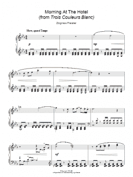 page one of Morning At The Hotel (from Trois Couleurs Blanc) (Piano Solo)