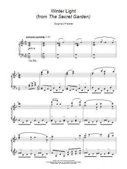 page one of Winter Light (from The Secret Garden) (Piano Solo)