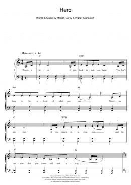 page one of Hero (Beginner Piano (Abridged))