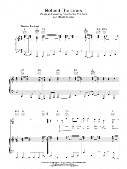 page one of Behind The Lines (Piano, Vocal & Guitar Chords)