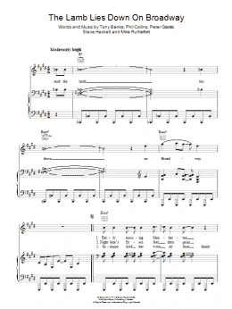 page one of The Lamb Lies Down On Broadway (Piano, Vocal & Guitar Chords)